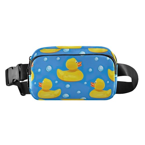 Stilvolle Bauchtasche, Hüfttasche, niedliche gelbe Gummi-Entchen, Seife, für Herren und Damen, kleine Gürteltasche mit verstellbarem Riemen für Reisen, Laufen, Wandern, niedliche gelbe Gummienten, von FRODOTGV