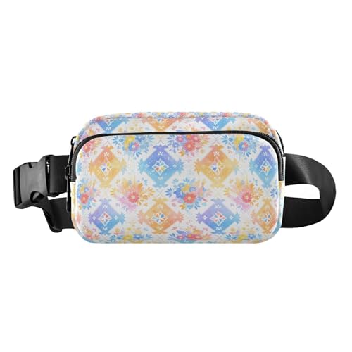 Stylische Bauchtasche mit Leopardenmuster für Damen, Herren, Teenager, für Reisen, Fitnessstudio, Arbeit, Mandala-Diamantgitter, 1 Size von FRODOTGV