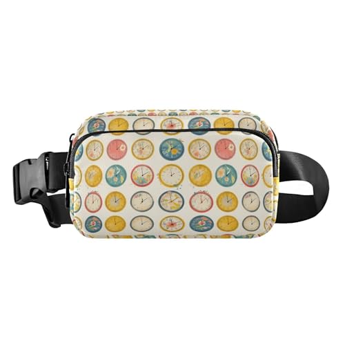 Stylische Bauchtasche mit Leopardenmuster für Damen, Herren, Teenager, für Reisen, Fitnessstudio, Arbeit, Uhrgrau, 1 Size von FRODOTGV