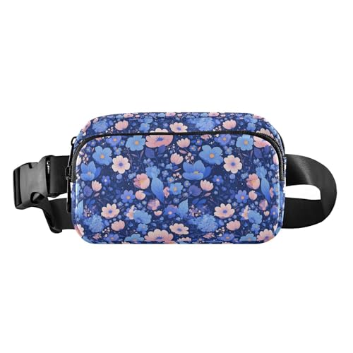 Süße Cartoon-Figur und weihnachtliche Elemente, rosa, für Herren und Damen, modische Umhängetasche, Hüfttasche für Reisen, Fitnessstudio, Arbeit, Abstraktes Blumenmuster, 1 Size von FRODOTGV