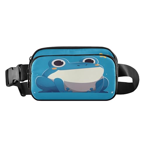 Süße Frosch-Umhängetasche, Hüfttasche für Damen und Herren, kleine Bauchtasche mit verstellbarem Gurt, für Einkaufen, Sport, Arbeit, Hellblau, Ästhetischer Kampffisch, 1 size von FRODOTGV