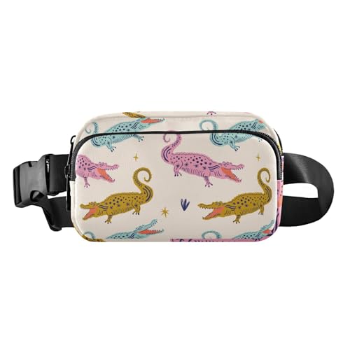 Süße Krokodil-Beige, pfirsichgrün, modische Hüfttasche für Männer und Frauen, Mehrzweck-Crossbody-Tasche, Anti-Diebstahl, Hüfttasche mit verstellbarem Riemen für Reisen, Fitnessstudio, Arbeit, Süßes Süße Krokodil-Beige, pfirsichgrün, modische Hüfttasche für Männer und Frauen, Mehrzweck-Crossbody-Tasche, Anti-Diebstahl, Hüfttasche mit verstellbarem Riemen für Reisen, Fitnessstudio, Arbeit, Süßes von FRODOTGV