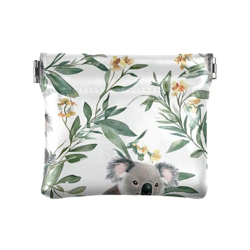 Süßer grauer Koala für Damen, kleine Ledergeldbörse, niedlicher Schmuck für Männer und Frauen, Reisen, Süßer grauer Koala, 4.33"(L) x 3.74"(W) x 0.39"(H), Classic von FRODOTGV