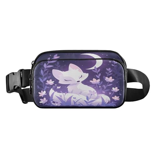 Sweet Lavender Blush Fox Stilvolle Bauchtasche für Männer und Frauen, Mini-Brusttasche, Gürteltasche mit verstellbarem Riemen für Reisen, Urlaub, Laufen, Ästhetischer Kampffisch, 1 size von FRODOTGV