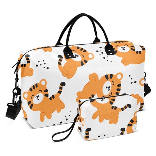Tigers on A White Background Duffel Bags Travel Overnight Carry on Bag Multifunctional Gym Bag with Toiletry Bag for Trip Trekking, Tiger auf weißem Hintergrund, 1 Size Tigers on A White Background Duffel Bags Travel Overnight Carry on Bag Multifunctional Gym Bag with Toiletry Bag for Trip Trekking, Tiger auf weißem Hintergrund, 1 Size von FRODOTGV