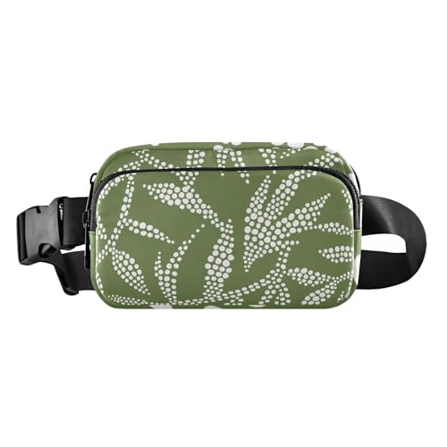 Trendige Bauchtasche mit abstraktem Natur, botanischem Muster, für Damen, Herren, Teenager, Mehrzweck-Gürteltasche, Reisebrieftasche mit verstellbarem Riemen für Radfahren, Wandern, Fitnessstudio, von FRODOTGV