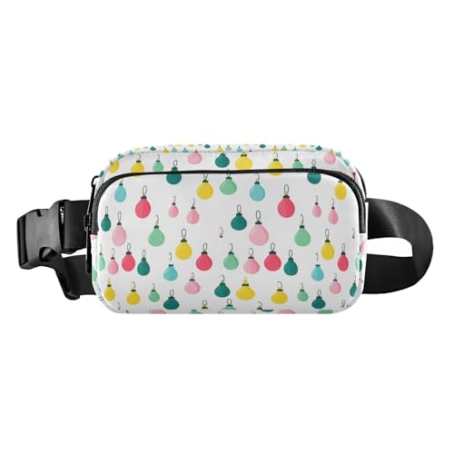 Trendige Hüfttasche mit Blumenmuster und roten Rosen, für Damen, Herren, Teenager, für Shopping, Sport, Arbeit, Bunte Weihnachtsglühbirnen, 1 Size Trendige Hüfttasche mit Blumenmuster und roten Rosen, für Damen, Herren, Teenager, für Shopping, Sport, Arbeit, Bunte Weihnachtsglühbirnen, 1 Size von FRODOTGV