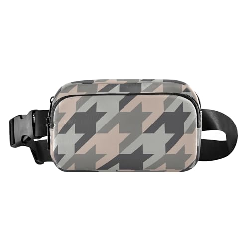 Umhängetasche für Damen, Herren, Teenager, trendig, wasserabweisend, Hüfttasche, Umhängetasche mit verstellbarem Gurt, für Reisen, Fitnessstudio, Arbeit, Hahnentrittmuster kariert, Hahnentrittmuster Umhängetasche für Damen, Herren, Teenager, trendig, wasserabweisend, Hüfttasche, Umhängetasche mit verstellbarem Gurt, für Reisen, Fitnessstudio, Arbeit, Hahnentrittmuster kariert, Hahnentrittmuster von FRODOTGV