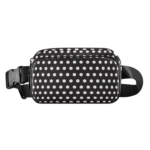 Umhängetasche für Damen und Herren, modisch, große Kapazität, Bauchtasche mit verstellbarem Riemen für Shopping, Sport, Arbeit, Schwarz mit Punkten, Schwarz gepunktet, 1 Size Umhängetasche für Damen und Herren, modisch, große Kapazität, Bauchtasche mit verstellbarem Riemen für Shopping, Sport, Arbeit, Schwarz mit Punkten, Schwarz gepunktet, 1 Size von FRODOTGV
