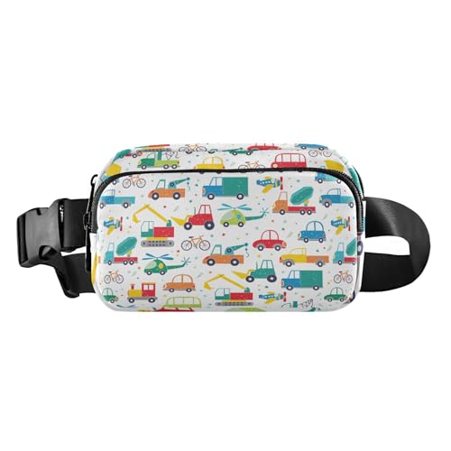 Umhängetasche für Herren und Damen, modisch, wasserabweisend, mit verstellbarem Riemen, für Shopping, Sport, Arbeit, Cartoon-Cars-Kollektion, Weiß, Cartoon Cars Collection Weiß, 1 Size von FRODOTGV