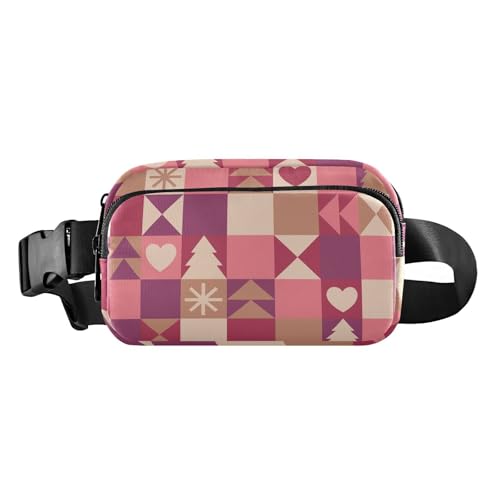 Umhängetasche für Herren und Damen, modische Mehrzweck-Gürteltasche mit verstellbarem Riemen für Reisen, Laufen, Wandern, geometrische Elemente, Weihnachten, Geometrische Elemente, Weihnachtsmotiv, 1 von FRODOTGV