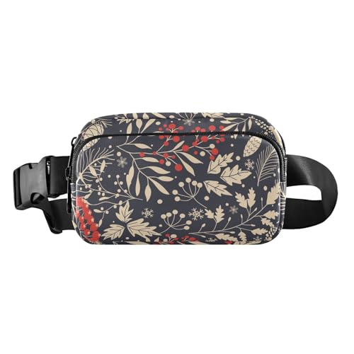 Umhängetasche für Herren und Damen, stilvoll, Mehrzweck-Bauchtasche mit verstellbarem Riemen für Reisen, Einkaufen, Laufen, Frohe Weihnachten, Happy New Year, Frohe Weihnachten Happy New Year, 1 Size von FRODOTGV