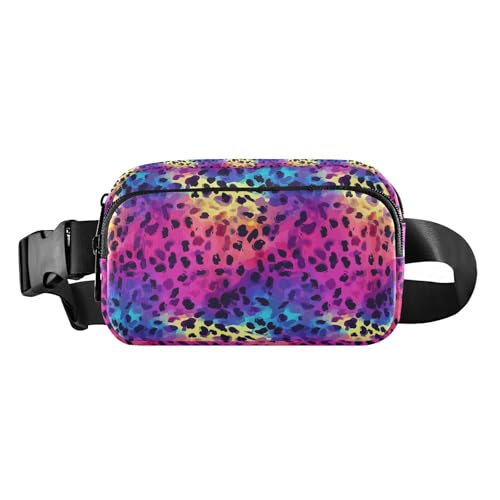 Umhängetasche mit abstraktem Leopardenmuster, für Damen und Herren, niedlich, für Einkaufen, Sport, Arbeit, Holografischer Leopardenmuster auf Farbverlauf, 1 Size von FRODOTGV