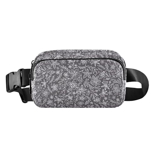 Umhängetasche mit großem Fassungsvermögen, Hüfttasche mit verstellbarem Riemen, stilvolle Umhängetasche, Gürtelpackung, Winter, Kritzeleien, Spitze, Blumenmuster, für Damen, Herren, Teenager, für Umhängetasche mit großem Fassungsvermögen, Hüfttasche mit verstellbarem Riemen, stilvolle Umhängetasche, Gürtelpackung, Winter, Kritzeleien, Spitze, Blumenmuster, für Damen, Herren, Teenager, für von FRODOTGV