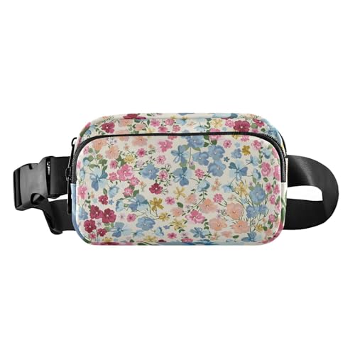 Wasserabweisende Bauchtasche mit verstellbarem Riemen, modische Umhängetasche, Reisepasstasche, Geldbörse, trendiges Blumendesign, für Damen und Herren, zum Radfahren, Wandern, Fitnessstudio, von FRODOTGV