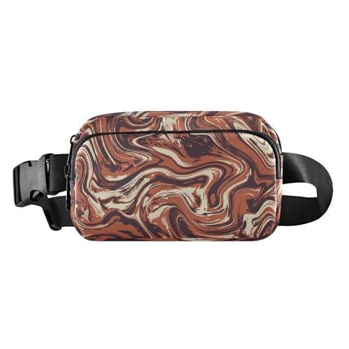 Wasserabweisende Hüfttasche mit verstellbarem Riemen, modische Schultertasche, Reisezubehör, schwarzer Stoffeffekt, weiß, für Damen und Herren, für Reisen, Einkaufen, Laufen, Schwarzer Stoffeffekt, von FRODOTGV