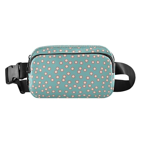 Weihnachtliche Stechpalmenbeeren-Gürteltasche für Damen, Herren, Teenager, trendige Bauchtasche für Radfahren, Wandern, Fitnessstudio, Weißer gepunkteter roter Hintergrund, 1 Size von FRODOTGV