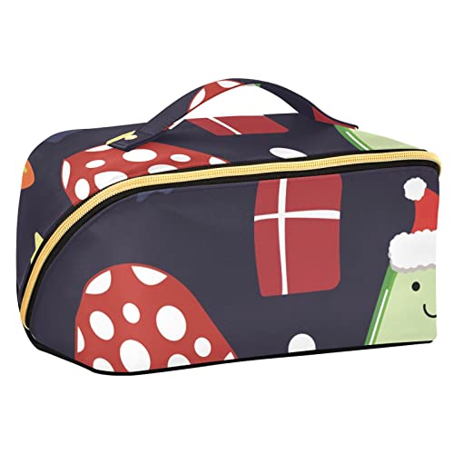 Weihnachtsmuster niedliche Bilder Gemüse tragbare Reise-Make-up-Tasche, große Kapazität, Reise-Kosmetiktasche, Reise-Kulturbeutel, wasserdichte Make-up-Tasche, Make-up-Organizer-Tasche mit Griff und von FRODOTGV