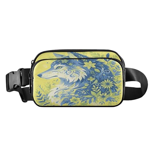 Wolf Spring Green trendige Hüfttasche für Damen und Herren, wasserabweisend, mit verstellbarem Gurt, für Reisen, Einkaufen, Laufen, Ästhetischer Kampffisch, 1 size von FRODOTGV