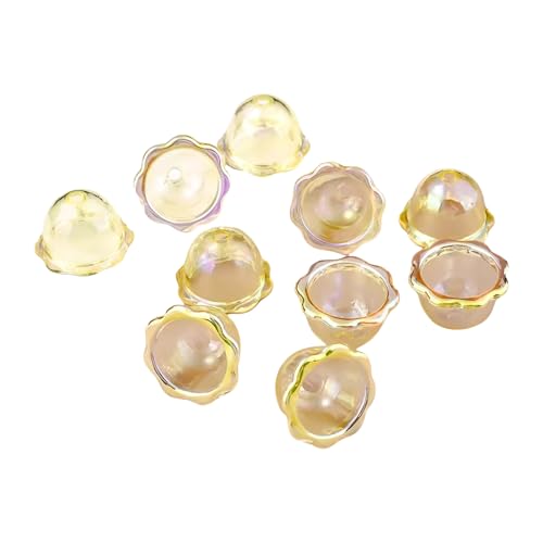 10 elegante Acrylglocken-Anhänger aus Acryl mit mehreren Blütenblättern, Perlenkappen für Schmuck und Bastelprojekte, Schmuck-Bastelbedarf, Einheitsgröße, Wie beschrieben, Wie beschrieben von FROMCEO