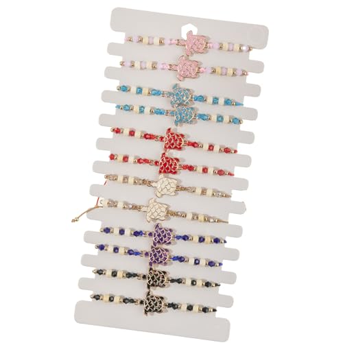12-teiliges verstellbares geflochtenes Schildkröten-Armband-Set mit Metalllegierung, Kristall, türkisfarbenen Holzperlen für Damen und Herren, Schmuck-Holzperlen-Set, Einheitsgröße, Wie beschrieben 12-teiliges verstellbares geflochtenes Schildkröten-Armband-Set mit Metalllegierung, Kristall, türkisfarbenen Holzperlen für Damen und Herren, Schmuck-Holzperlen-Set, Einheitsgröße, Wie beschrieben von FROMCEO