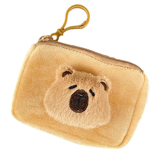 Capybara Münzgeldbörse, Plüsch, Kleingeldbeutel mit Schlüsselanhänger, schöne Geldbörse für Damen und Kinder, kleine Make-up-Tasche, Münzgeldbörse, D, Mass Beauty von FROMCEO