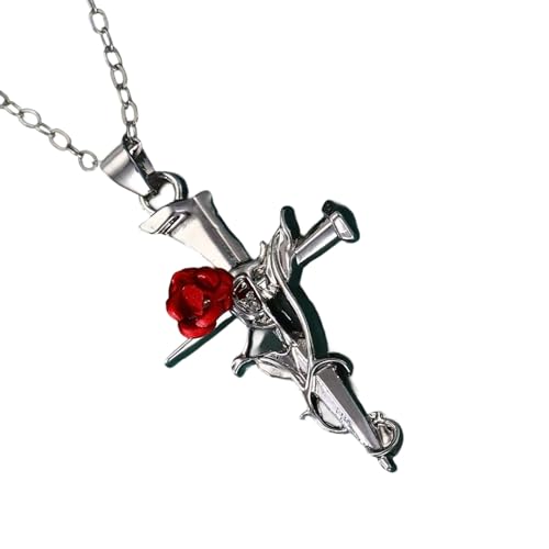 Elegante Kruzifix-Halskette mit graviertem Rosenmuster, religiöser Schmuck für Damen und Herren, Legierung, verstellbare Länge, vielseitige Kruzifix-Halskette, Einheitsgröße, Wie beschrieben, Wie Elegante Kruzifix-Halskette mit graviertem Rosenmuster, religiöser Schmuck für Damen und Herren, Legierung, verstellbare Länge, vielseitige Kruzifix-Halskette, Einheitsgröße, Wie beschrieben, Wie von FROMCEO
