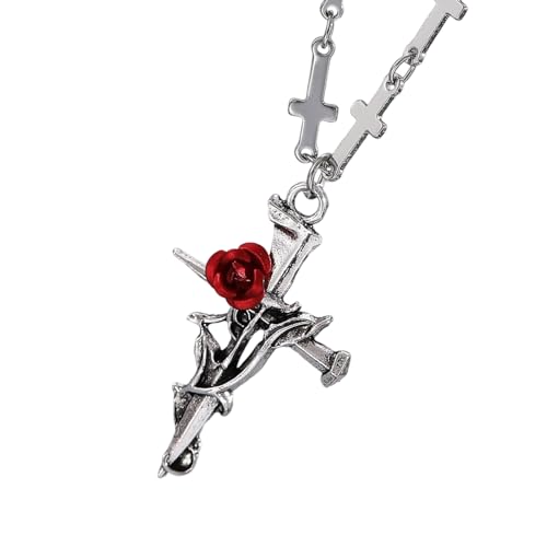 Elegante Kruzifix-Halskette mit graviertem Rosenmuster, religiöser Schmuck für Damen und Herren, Legierung, verstellbare Länge, vielseitige Kruzifix-Halskette, Einheitsgröße, Wie beschrieben, Wie Elegante Kruzifix-Halskette mit graviertem Rosenmuster, religiöser Schmuck für Damen und Herren, Legierung, verstellbare Länge, vielseitige Kruzifix-Halskette, Einheitsgröße, Wie beschrieben, Wie von FROMCEO
