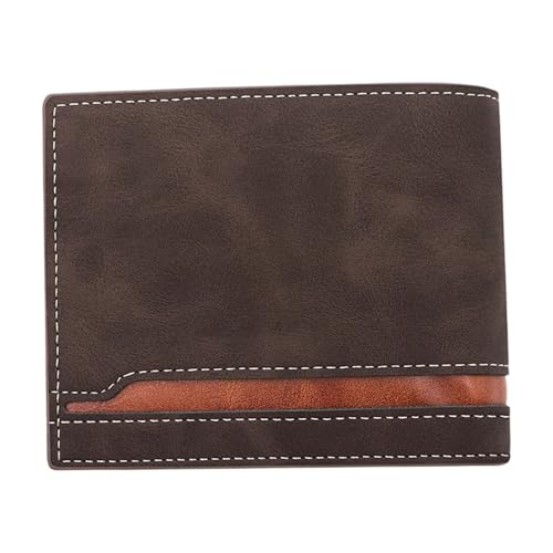 FROMCEO Elegante kurze Herren-Geldbörse mit Textur und mehreren Kartenfächern für einfache Organisation und Tragbarkeit, Retro-Farbe, B, Mass Beauty von FROMCEO
