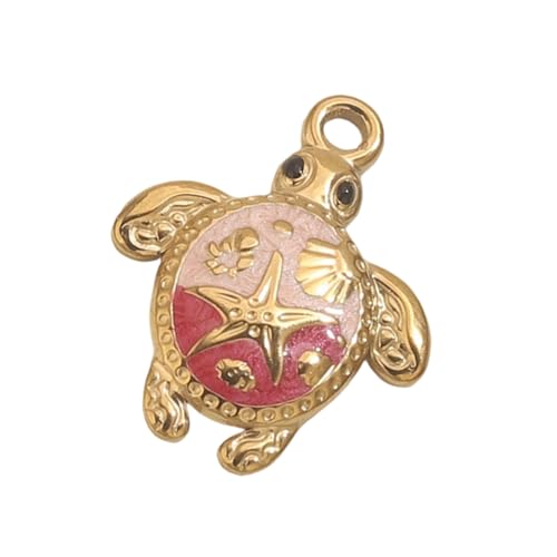 FROMCEO Eleganter Schildkröten-Anhänger mit Öltropftechniken, Schmuck für individuelle Halsketten und Armbänder, Meeresschildkröten-Anhänger, Einheitsgröße, Wie beschrieben, Wie beschrieben von FROMCEO