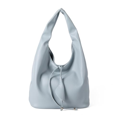 FROMCEO Stilvolle Slouchy Handtasche Große Kapazität PU Leder Arbeit Schultertasche Unterarm Geldbörse für den täglichen wesentlichen und Bürogebrauch Damen Slouchy PU Leder Handtasche, blau, One Size von FROMCEO