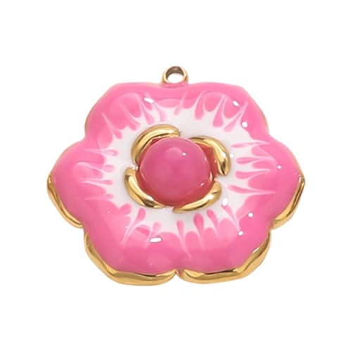 Handgefertigter Blumen-Anhänger mit Öltropfen-Finish, für Ohrringe, Halsketten, Projekte, anpassbare Anhänger-Charms, Einheitsgröße, Wie beschrieben, Wie beschrieben von FROMCEO