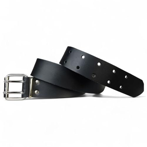 FRONHOFER Doppeldorn Arbeitsgürtel, echtes Leder, 2-Dorn-Schnalle, 18613, Größe:Körperumfang 100 cm/Gesamtlänge 115 cm, Farbe:Schwarz von FRONHOFER