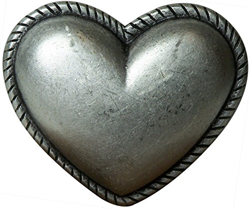 FRONHOFER Gürtelschnalle Buckle Herz Damen 4 cm altsilber Herzform Schnalle Trachten Gürtelschließe, 18064, Größe:One Size, Farbe:Silber von FRONHOFER
