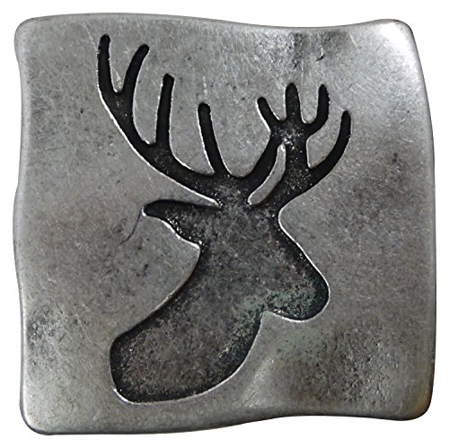 FRONHOFER Hirsch Gürtelschnalle Buckle 40 mm, 4 cm Trachten Hirschkopf modern Jäger Gürtelschnalle, silber Schnalle, eckig, 18043, Größe:One Size, Farbe:Silber von FRONHOFER