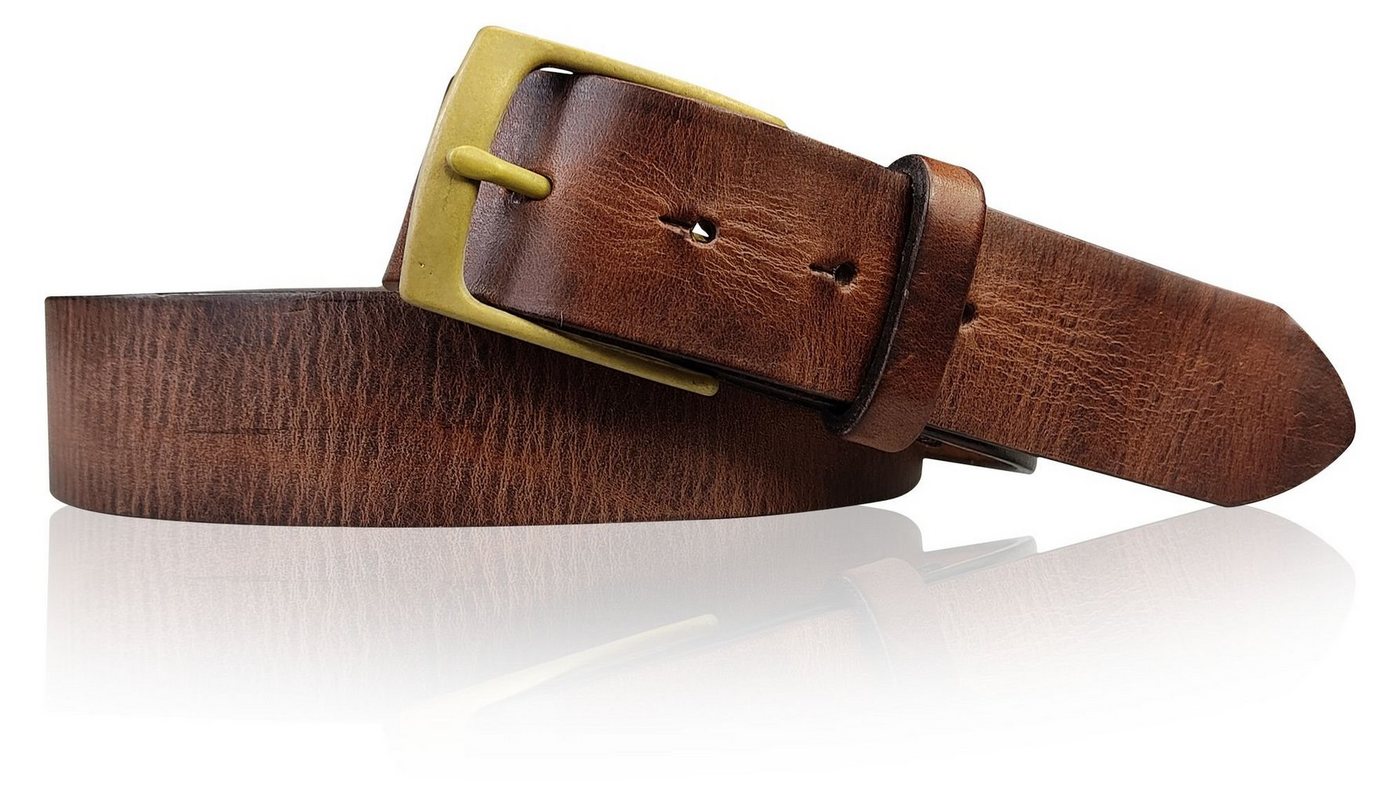 FRONHOFER Hüftgürtel 18668 (1-St) Best Patina® 4 cm Vintage Ledergürtel massive Messingschnalle von FRONHOFER