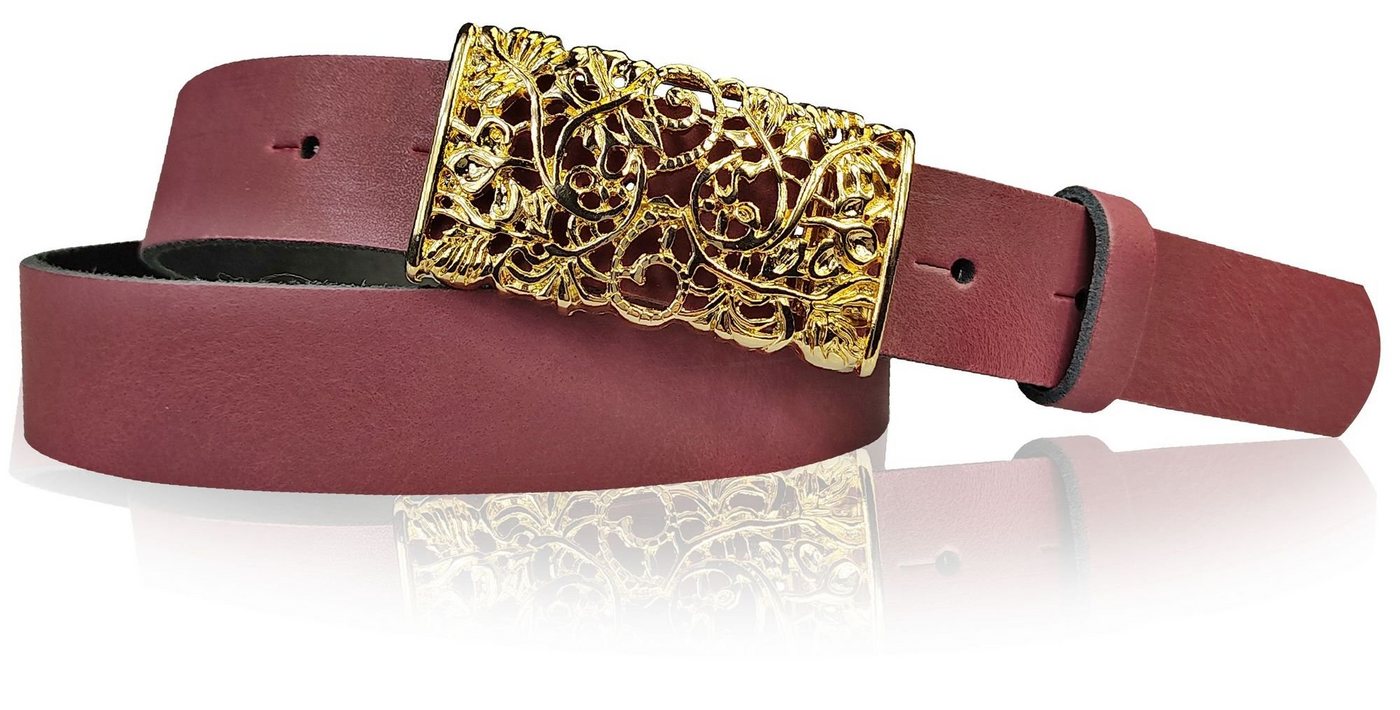 FRONHOFER Hüftgürtel 18786 (1-St) Ledergürtel 3 cm für Damen, Blumenschließe golden, florale Schnalle FRONHOFER Hüftgürtel 18786 (1-St) Ledergürtel 3 cm für Damen, Blumenschließe golden, florale Schnalle von FRONHOFER