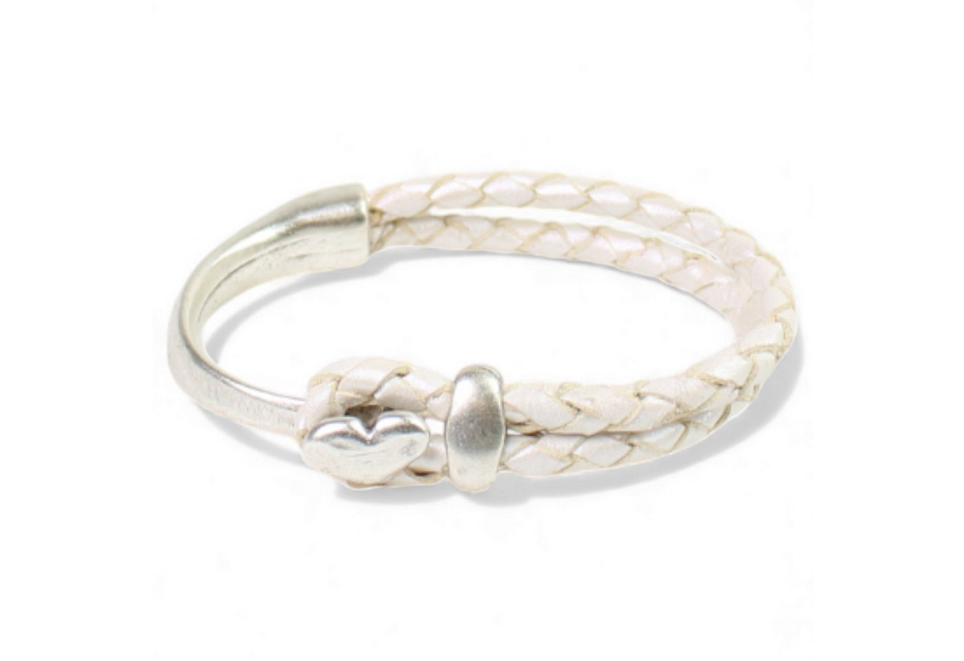 FRONHOFER Lederarmband 19458, Rindsleder, Half Cuff mit Herz, für jeden Anlass geeignet von FRONHOFER