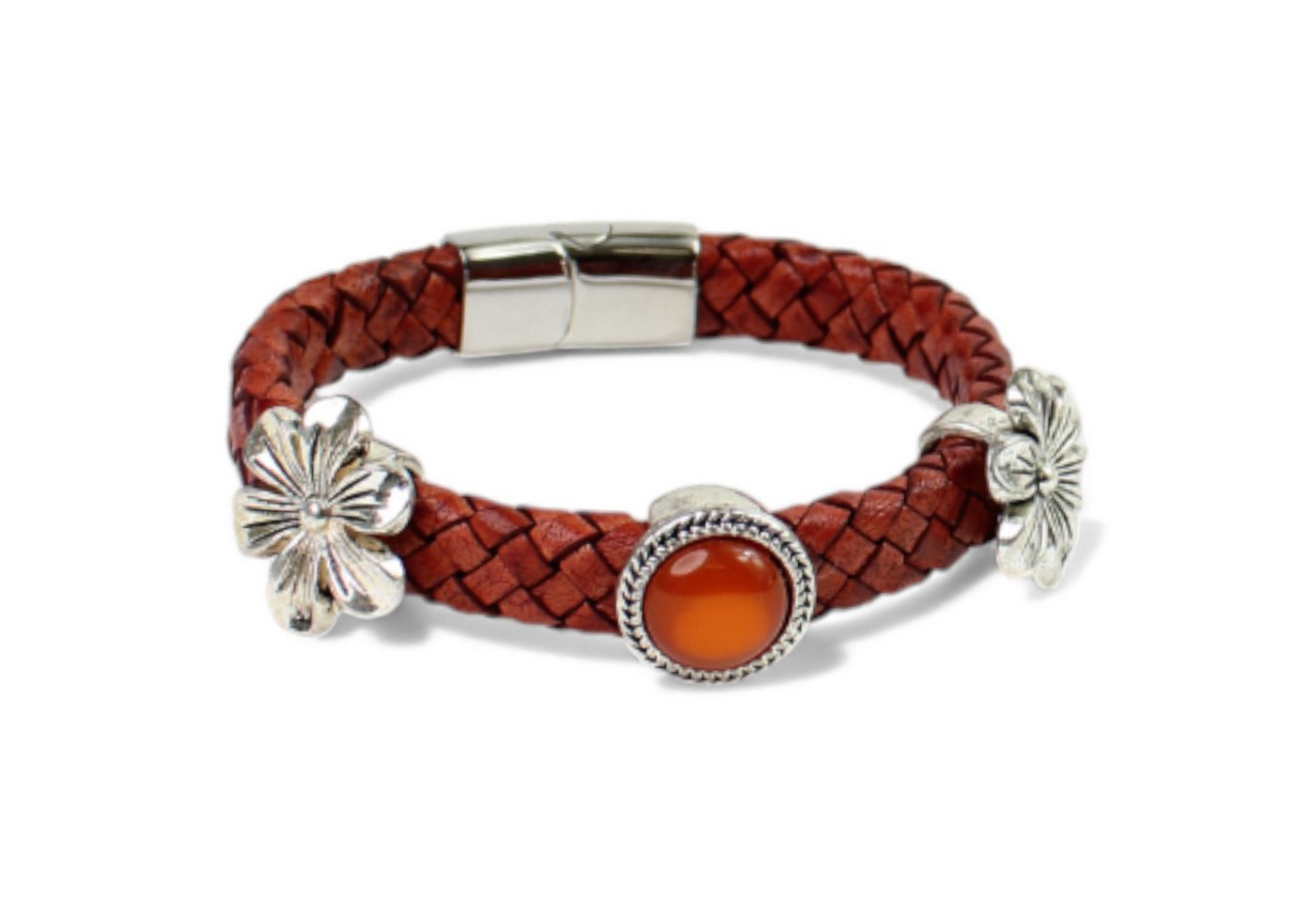 FRONHOFER Lederarmband 19459, Damen Armband, echt Lederband, Edelstahl Verschluss, Metall Zierteile von FRONHOFER