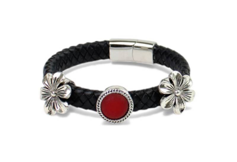 FRONHOFER Lederarmband 19459, Damen Armband, echt Lederband, Edelstahl Verschluss, Metall Zierteile von FRONHOFER