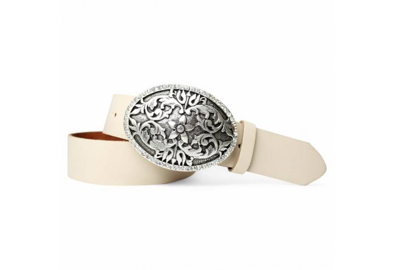 FRONHOFER Ledergürtel 17032 (1-St) Damen Ledergürtel große Gürtelschnalle Strass Trachtengürtel, 4 cm von FRONHOFER