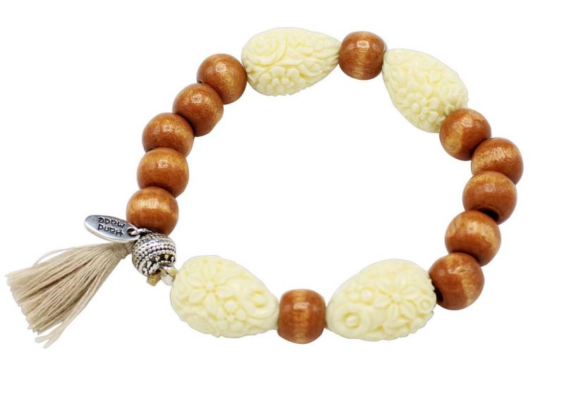 FRONHOFER Perlenarmband 19091, Elastisches Armband mit Tropfenperlen und Retro-Design von FRONHOFER