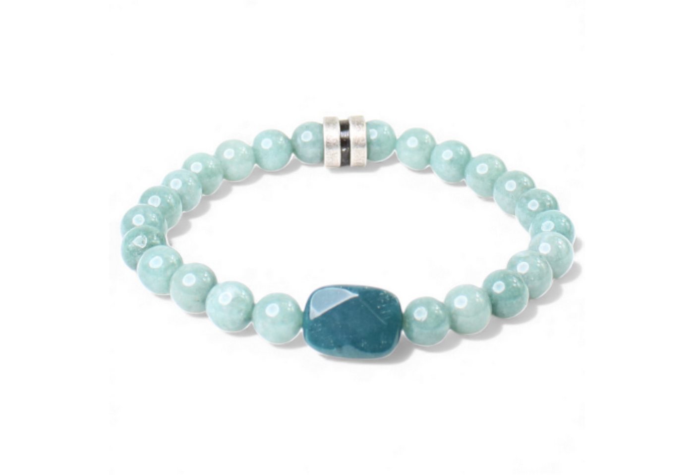 FRONHOFER Perlenarmband 19461, elastisches Herren Armband, Natur- und Lavasteinperlen, Metallteile von FRONHOFER