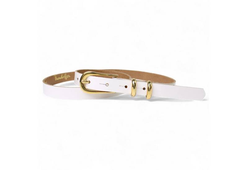 FRONHOFER Taillengürtel 18382 (1-St) Damen Ledergürtel ca. 1,8cm vergoldete Gürtelschnalle, Metallschlaufen von FRONHOFER