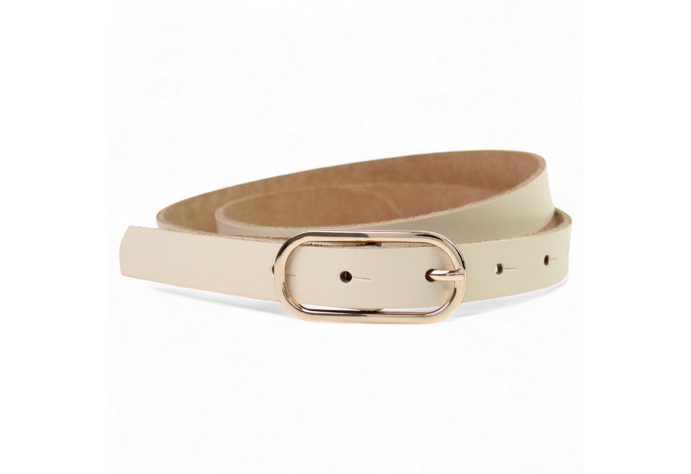FRONHOFER Taillengürtel 19464 (1-St) schmaler Damen Ledergürtel 2 cm ovale längliche Gürtelschnalle in gold von FRONHOFER
