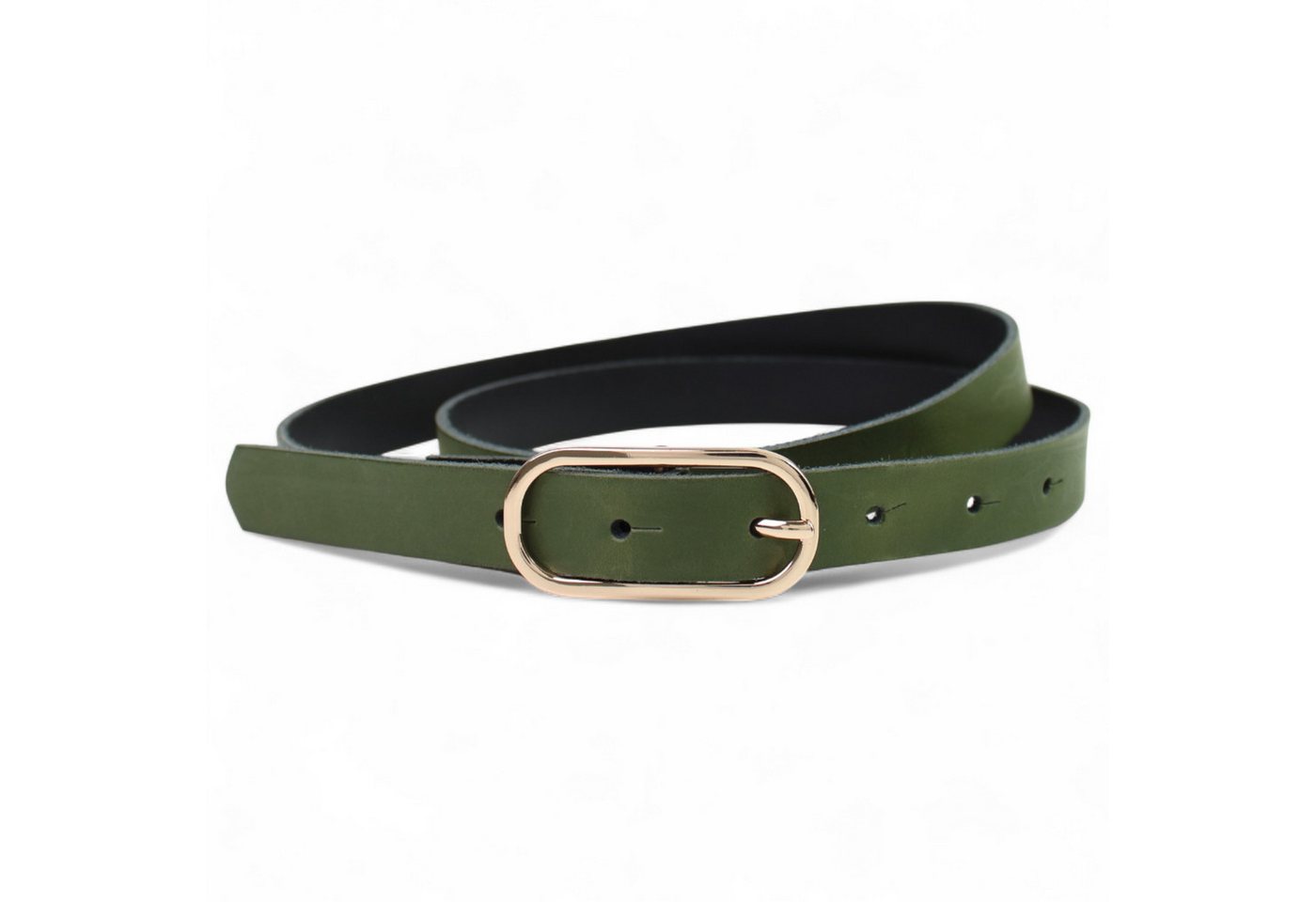 FRONHOFER Taillengürtel 19464 (1-St) schmaler Damen Ledergürtel 2 cm ovale längliche Gürtelschnalle in gold von FRONHOFER