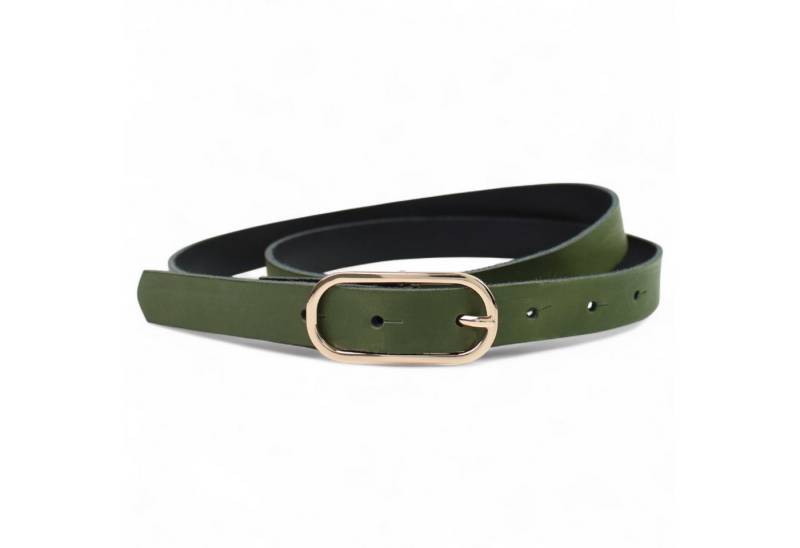 FRONHOFER Taillengürtel 19464 (1-St) schmaler Damen Ledergürtel 2 cm ovale längliche Gürtelschnalle in gold von FRONHOFER