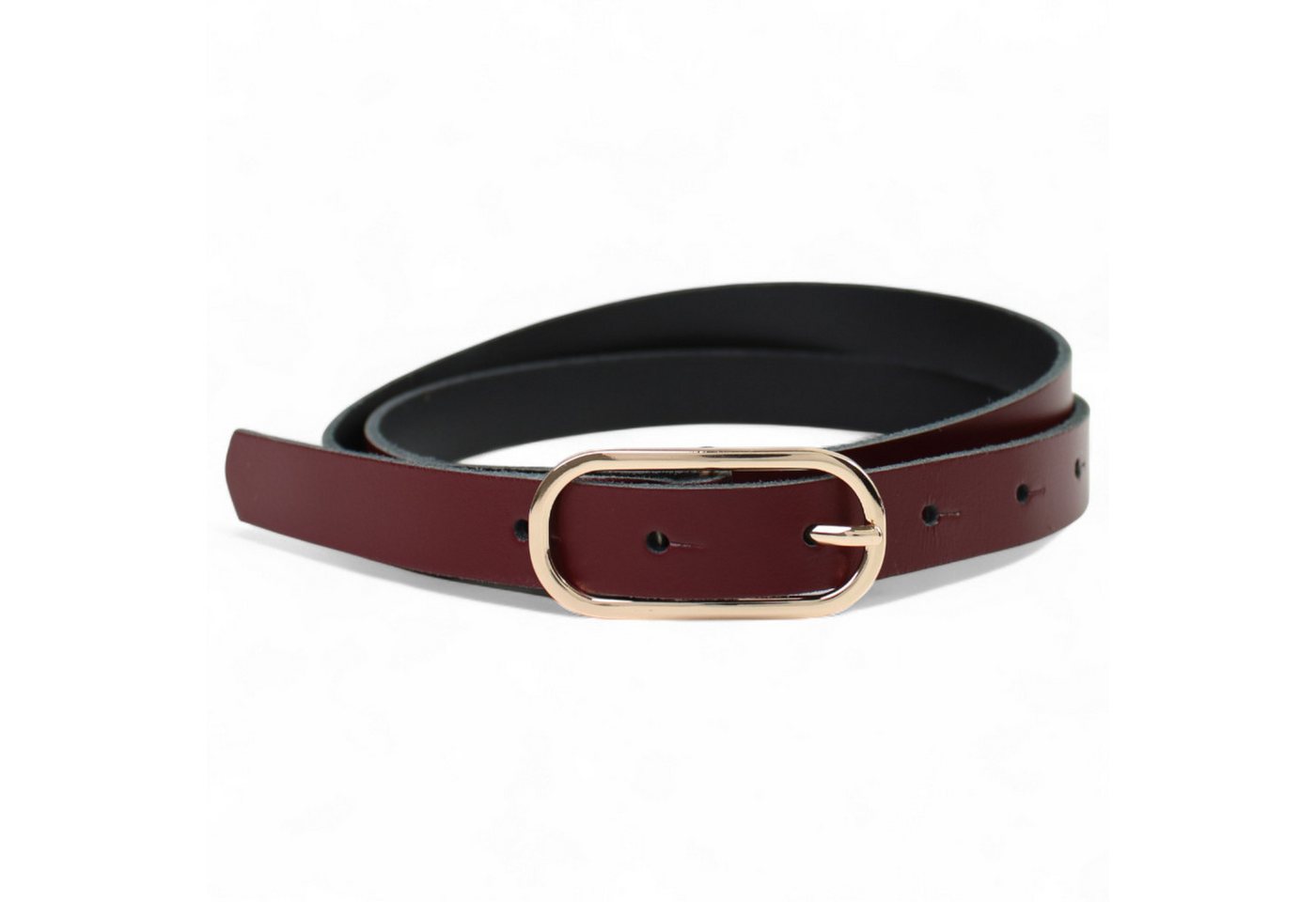 FRONHOFER Taillengürtel 19464 (1-St) schmaler Damen Ledergürtel 2 cm ovale längliche Gürtelschnalle in gold von FRONHOFER