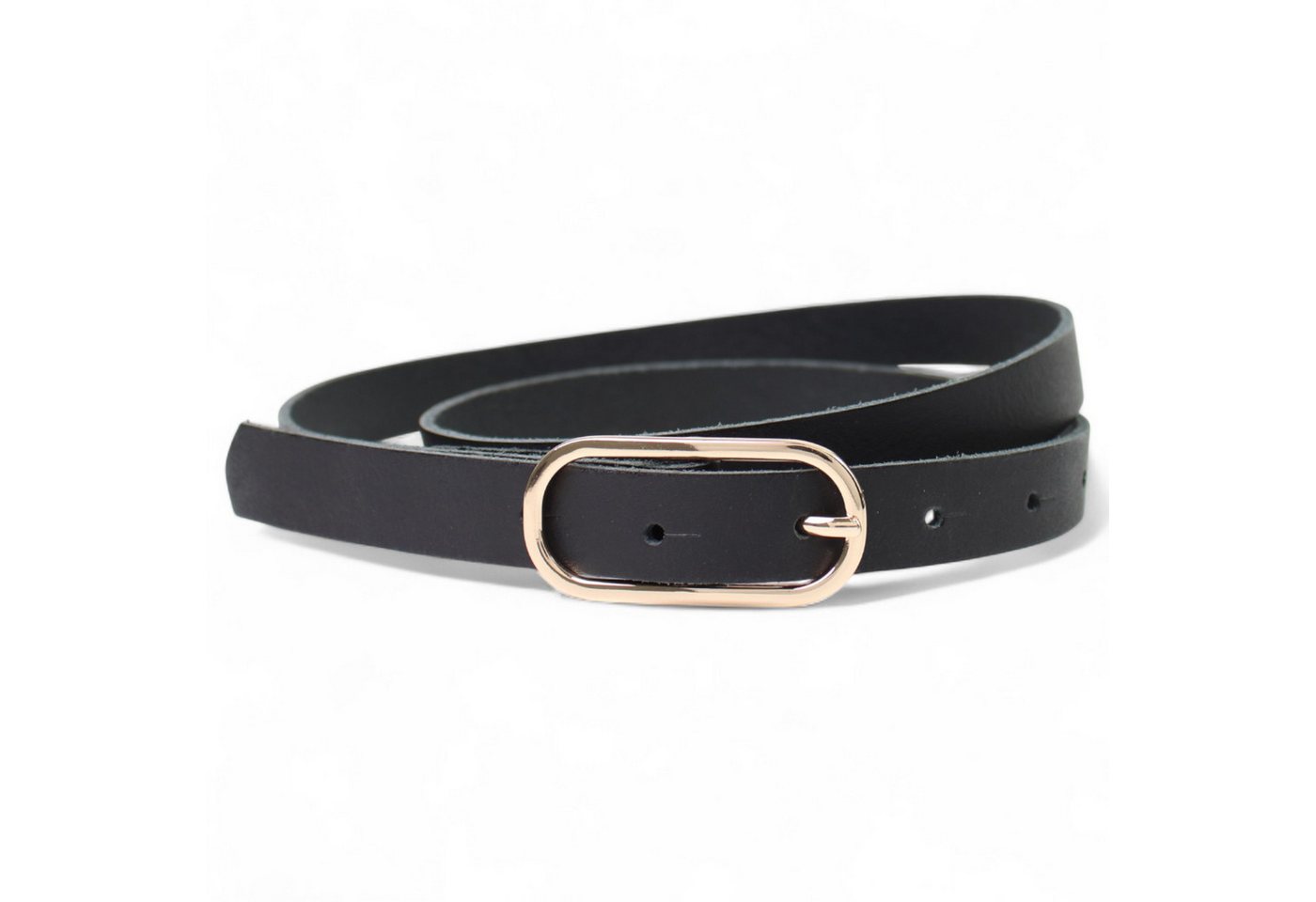 FRONHOFER Taillengürtel 19464 (1-St) schmaler Damen Ledergürtel 2 cm ovale längliche Gürtelschnalle in gold von FRONHOFER