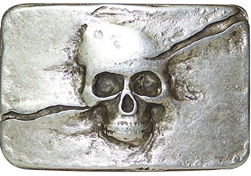 FRONHOFER Totenkopf Gürtelschnalle altsilber, 4 cm, Skull Buckle, Totenkopfschnalle 18055, Farbe:Silber, One Size Accessoires :One Size von FRONHOFER